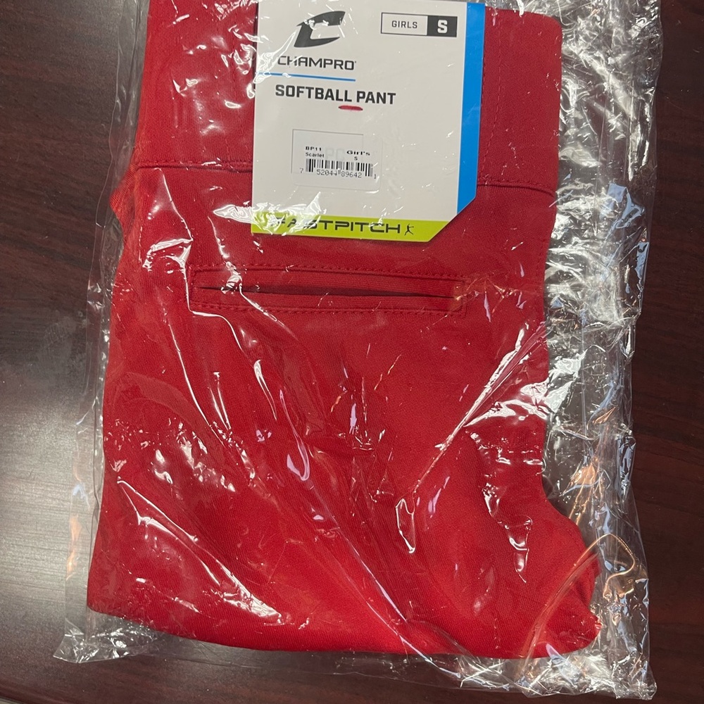 Champro Girls' Red Softball Pants